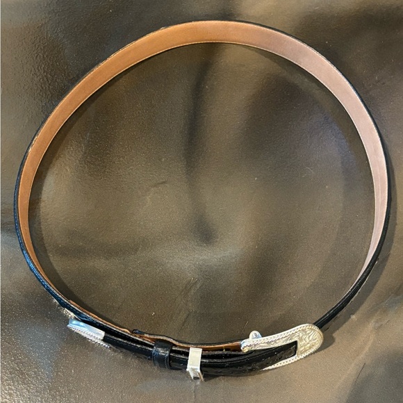 Montana Silversmith Silver Plate Buckle and Vero Struzzo Ostrich Leather Belt 40 - Picture 5 of 16